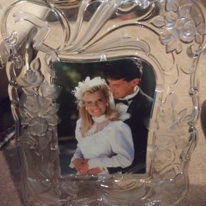 Vintage glass picture frame